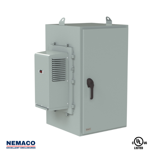 Nemaco ServerPro 4 NEMA 4 aluminum server rack enclosure, 1 front door, free standing