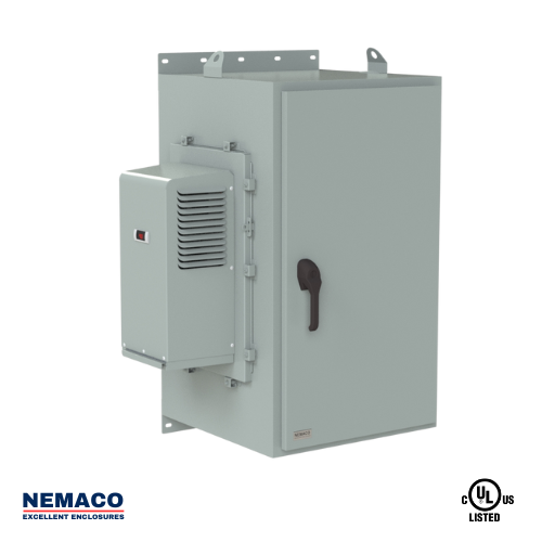 Nemaco ServerPro 4 NEMA 4 aluminum server rack enclosure, 1 front door, wall mount