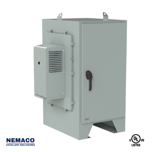 Nemaco ServerPro 4 NEMA 4 aluminum server rack enclosure, 2 doors (front & rear), floor mount