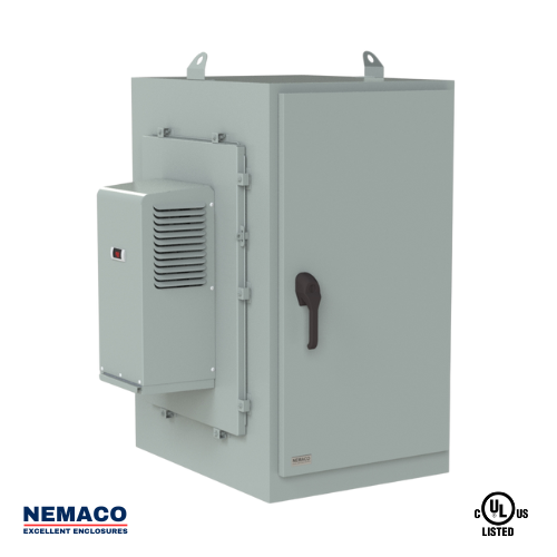 Nemaco ServerPro 4 NEMA 4 aluminum server rack enclosure, 2 doors (front & rear), free standing