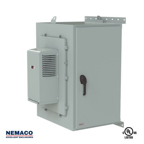 Nemaco ServerPro 4 NEMA 4 aluminum server rack enclosure, 2 doors (front & rear), wall mount