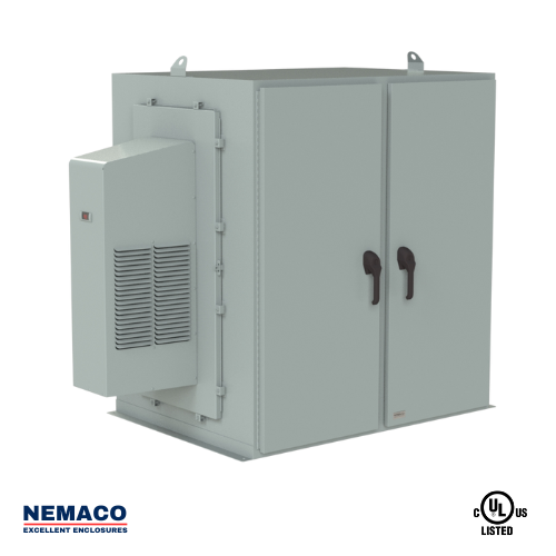 Nemaco ServerPro 4 NEMA 4 aluminum server rack enclosure, 2 front doors, free standing